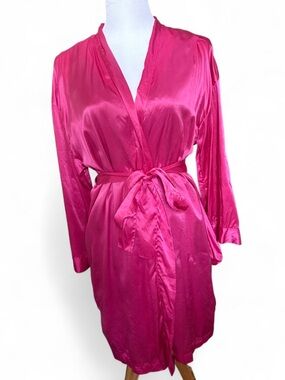 Victoria's Secret 100% Silk Robe in Hot Pink